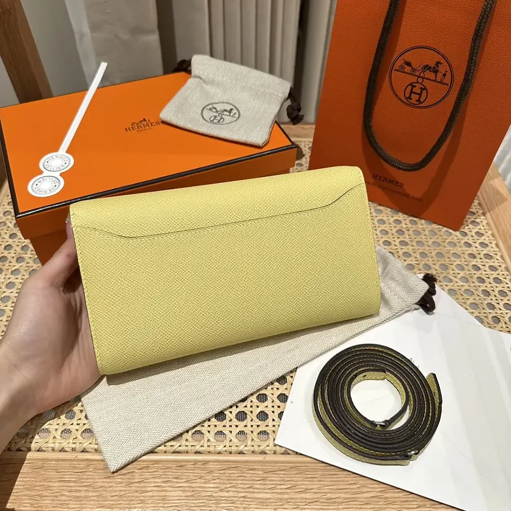 Hermes Constance Long To Go in Epsom Leather for Women in Yellow/Gold Hermes Constance Long To Go in Epsom Leather for Women in Yellow/Gold