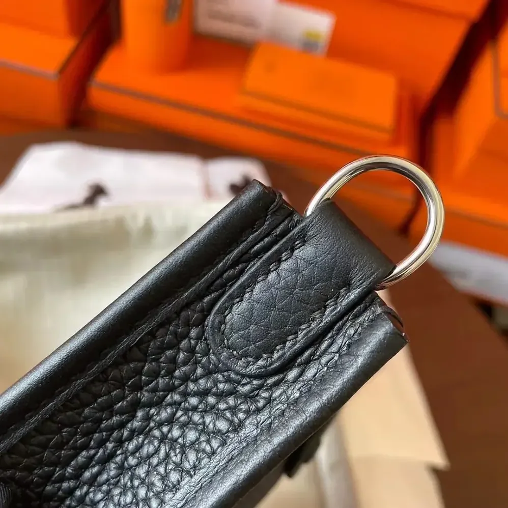 Hermes Evelyne 16 Amazone in Clemence Leather for Women in Black/Silver