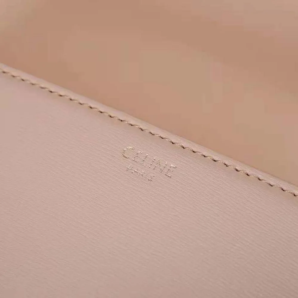 Celine Medium Triomphe Bag in Shiny Calfskin for Women in Sandy