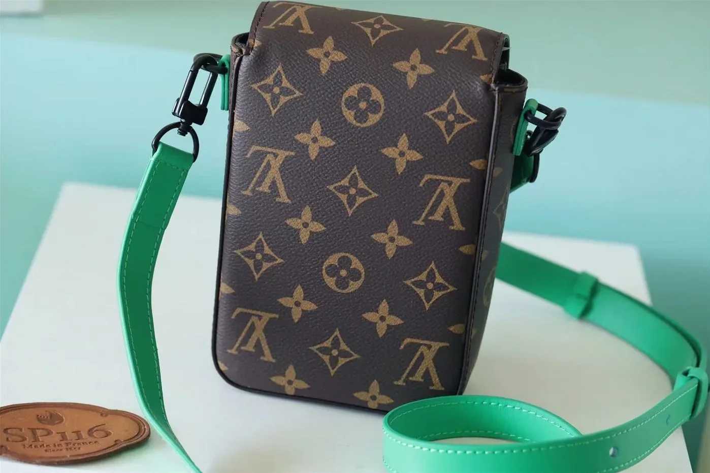Louis Vuitton S-Lock Vertical Wearable Wallet Monogram Macassar Green Louis Vuitton S-Lock Vertical Wearable Wallet Monogram Macassar Green