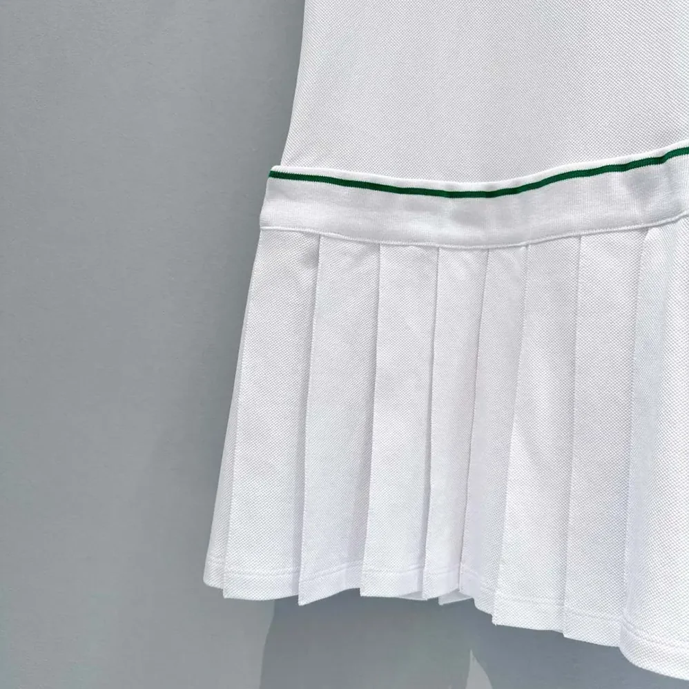 Dior Vibe Short Pleated Dress White Cotton Jersey for Women