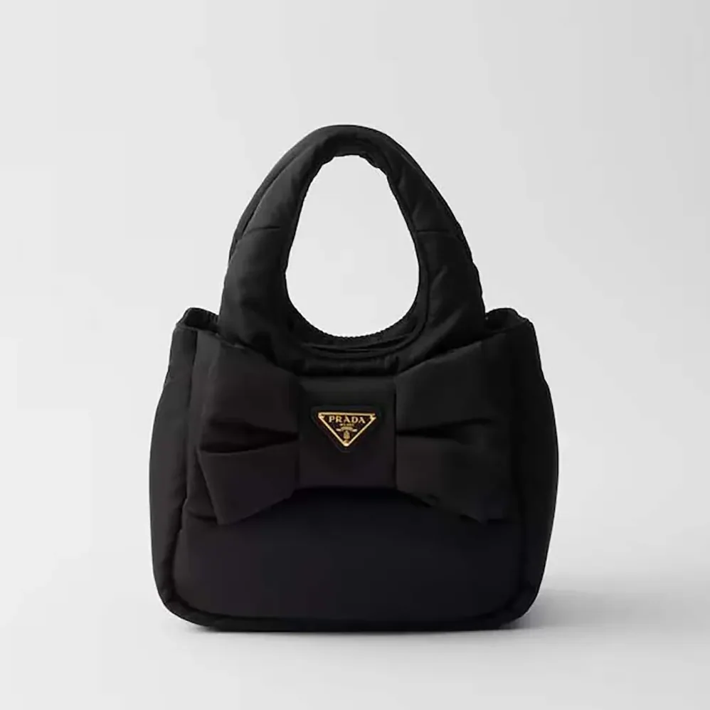 Prada Padded Re-Nylon Mini for Women in bag with Bow