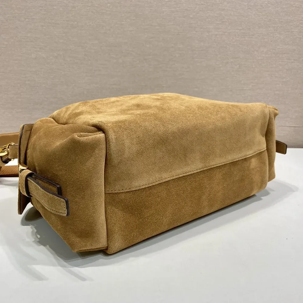 Prada Explore Large Suede Bag for Women in Brown