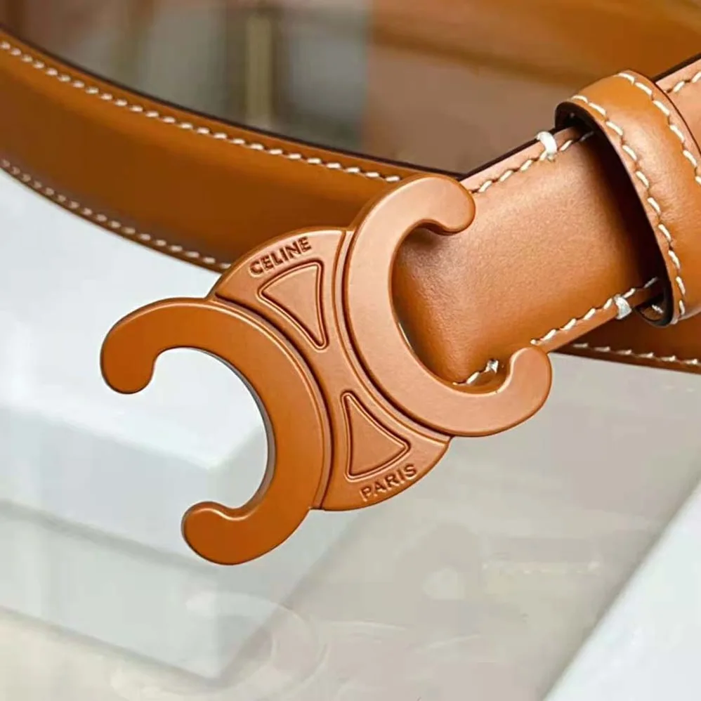 Celine Medium Cuir Triomphe Belt in Natural Calfskin for Women Celine Medium Cuir Triomphe Belt in Natural Calfskin for Women