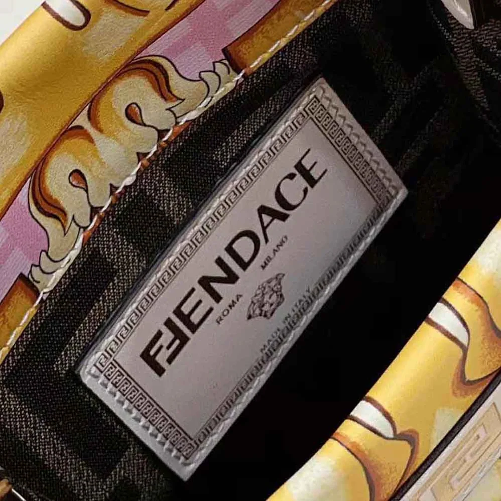 Fendi Mini Sunshine Shopper Fendace Printed White Leather Mini Bag for Women Fendi Mini Sunshine Shopper Fendace Printed White Leather Mini Bag for Women