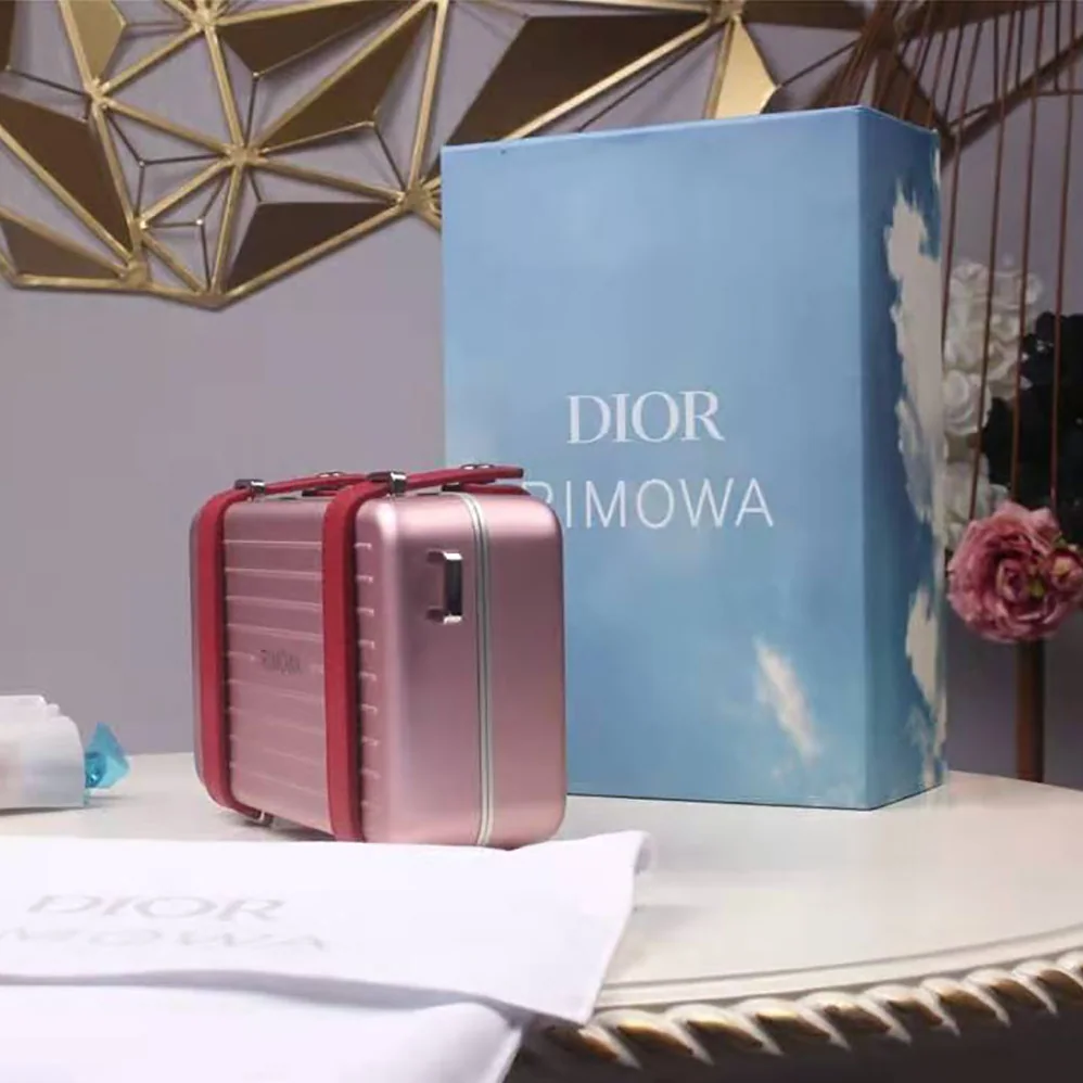 Dior Dior and Rimowa Personal Clutch Aluminum and Grained Calfskin for Men in Pink