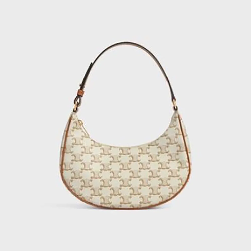 Celine Ava Bag in Triomphe Canvas and Calfskin for Women
