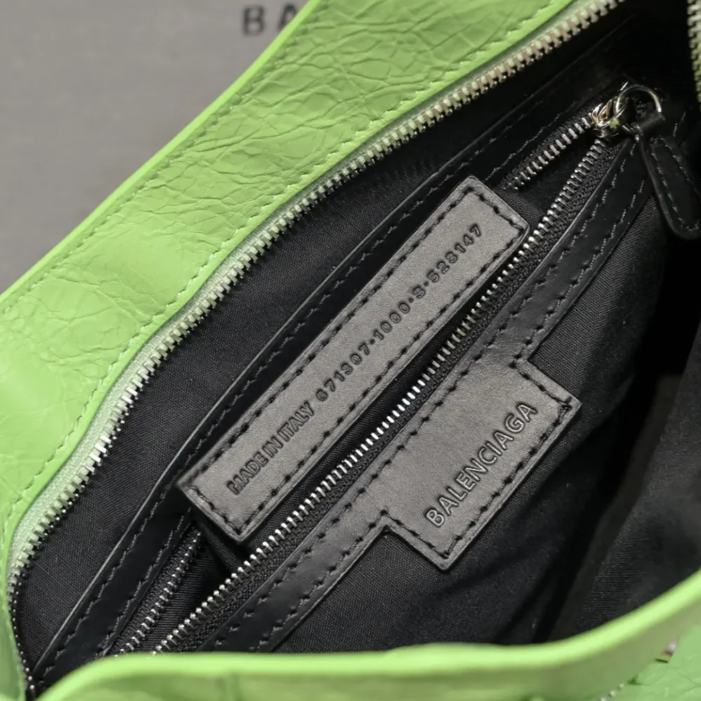 Balenciaga Le City Medium Bag in Green Arena Lambskin for Women Balenciaga Le City Medium Bag in Green Arena Lambskin for Women