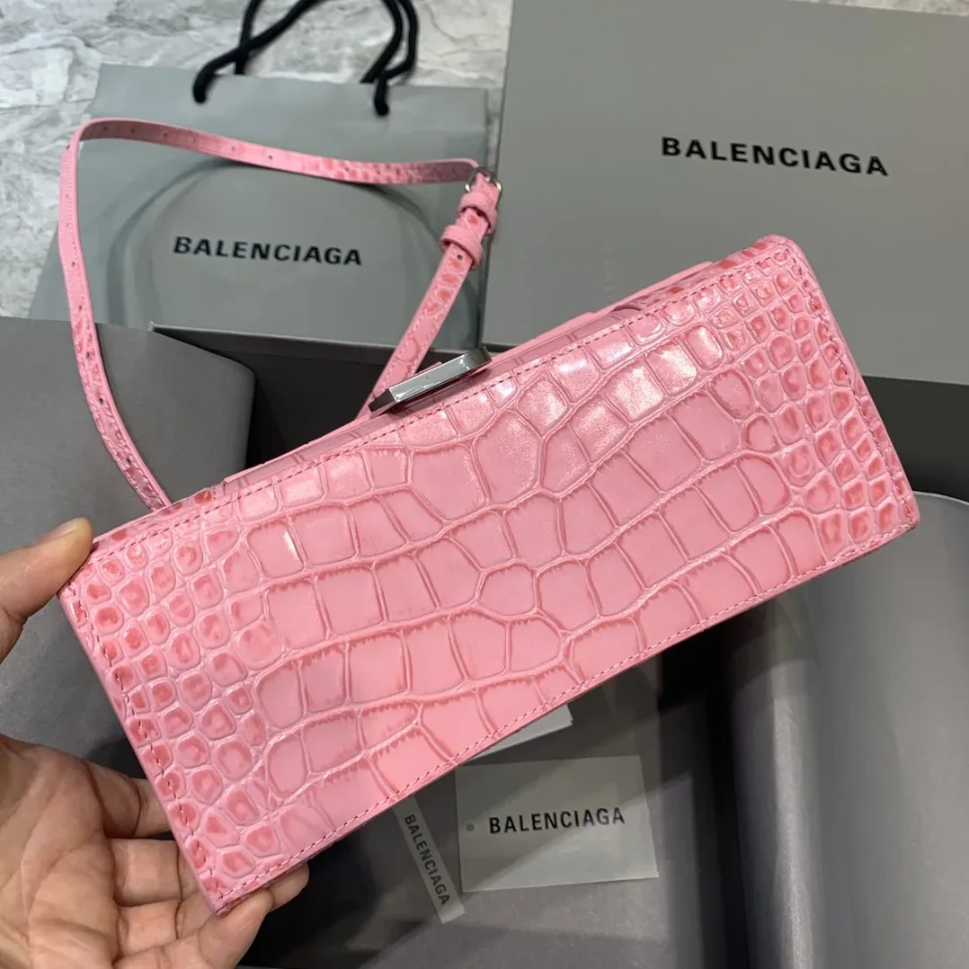 Balenciaga Hourglass Small Handbag In Dark Pink Balenciaga Hourglass Small Handbag In Dark Pink
