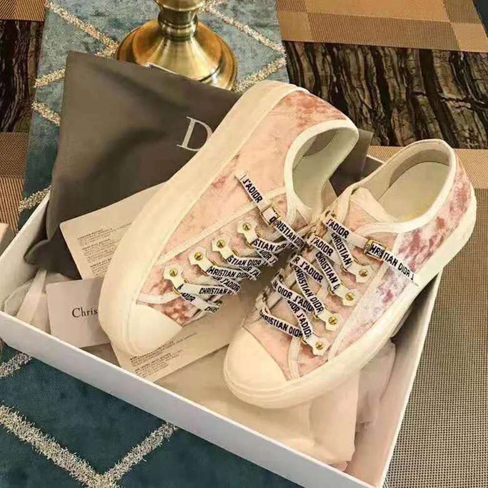 Dior Walk'N'Dior Velvet Sneaker Nude “Christian Dior J'dior” Laces for Women