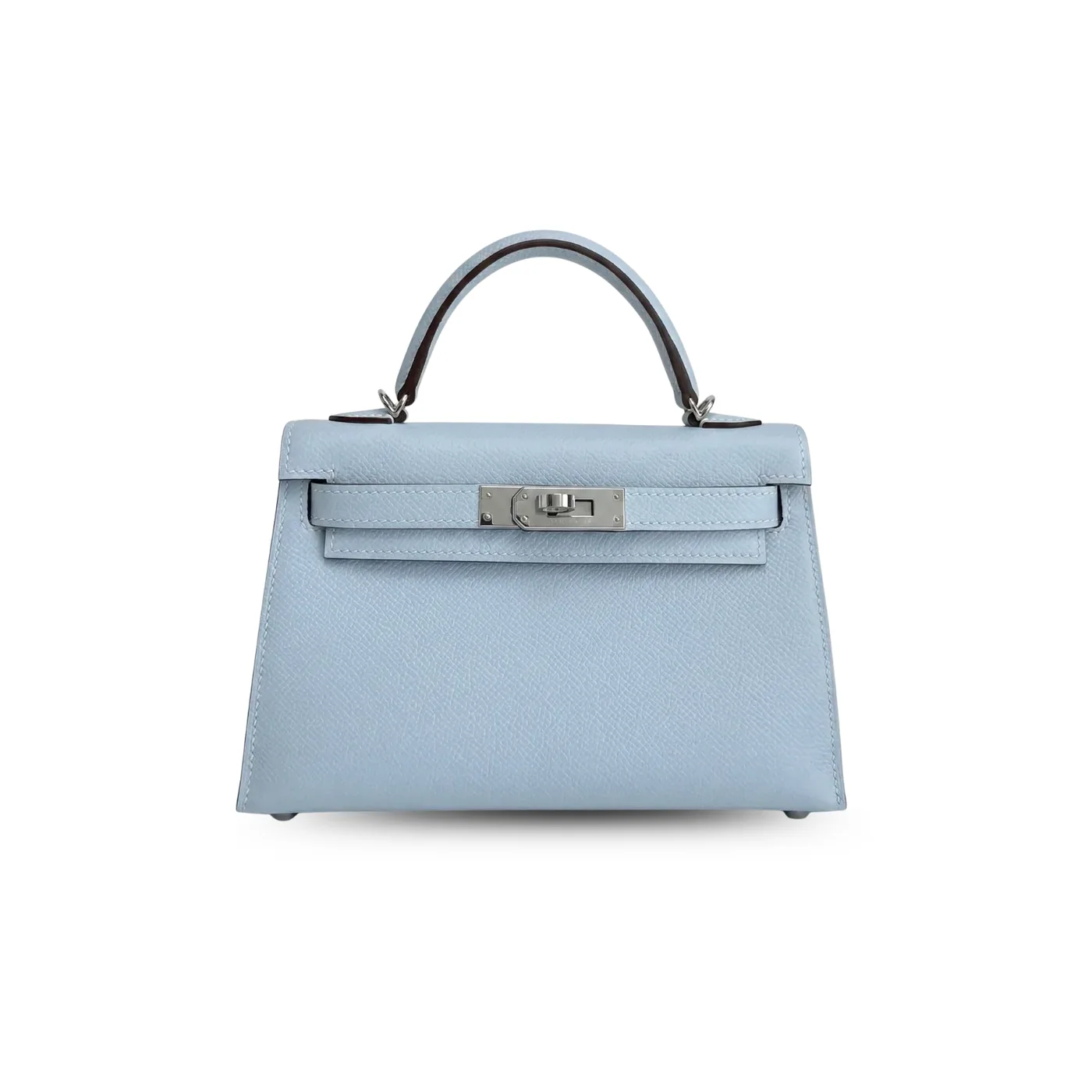 Hermes Kelly Mini Top Handle Bag / Sky Blue Epsom Palladium Hardware Hermes Kelly Mini Top Handle Bag / Sky Blue Epsom Palladium Hardware