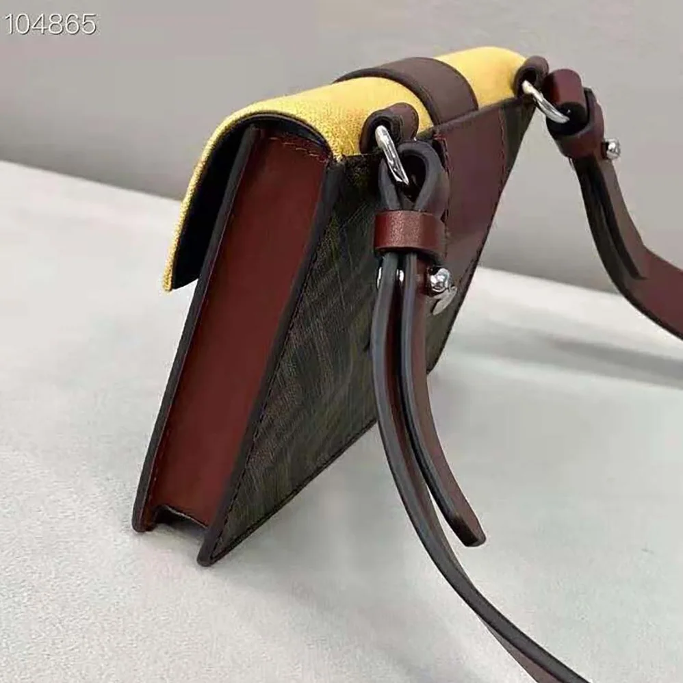Fendi Baguette Pouch Yellow Fabric Bag for Men