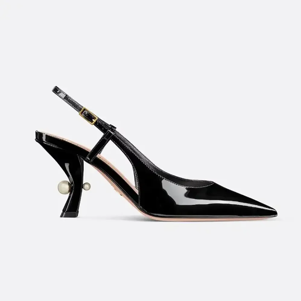 Dior Tribales Slingback Pump Black Patent Calfskin for Women