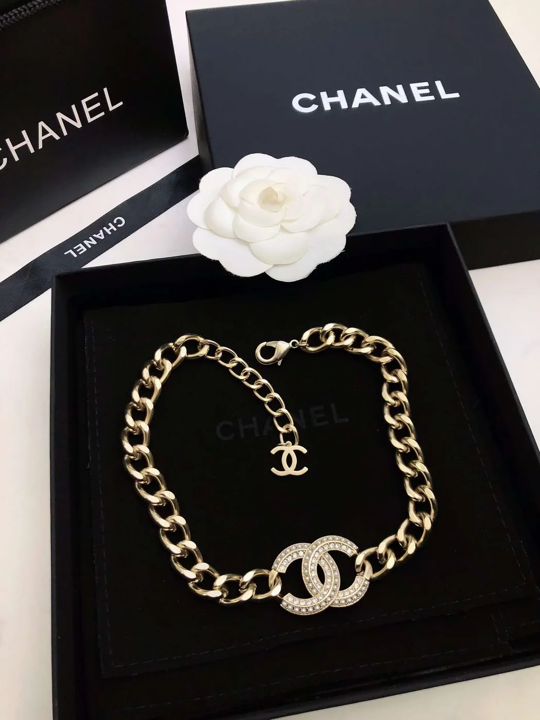 Chanel Small Agarwood Necklace Gold Chanel Small Agarwood Necklace Gold