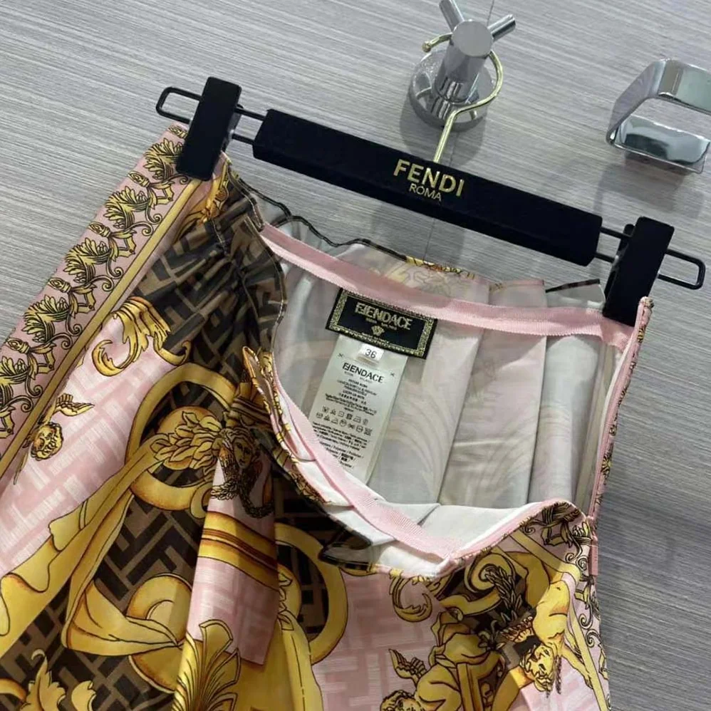 Fendi Fendace Multicolor Silk Skirt for Women