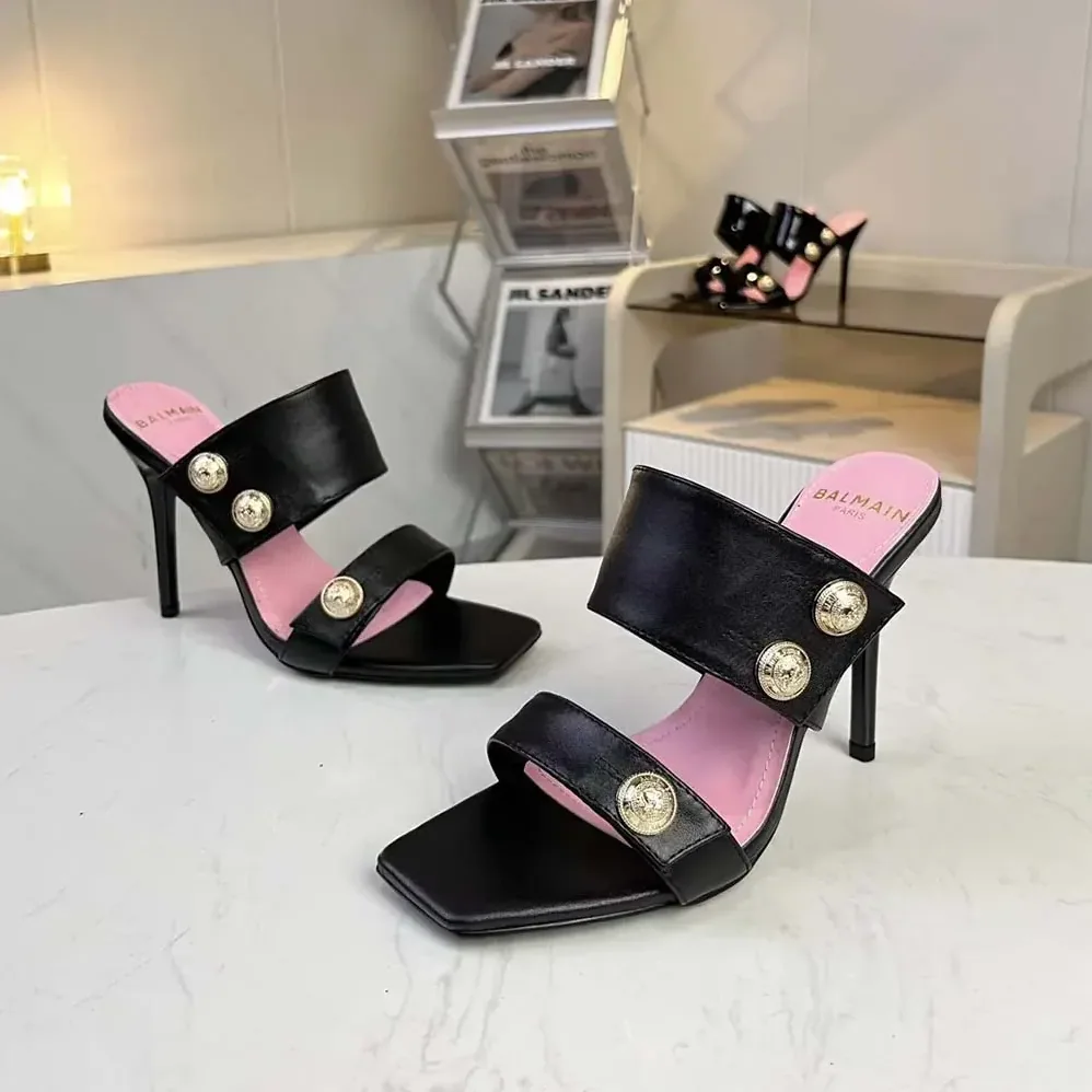 Balmain Heeled Eva Mules in Calfskin for Women