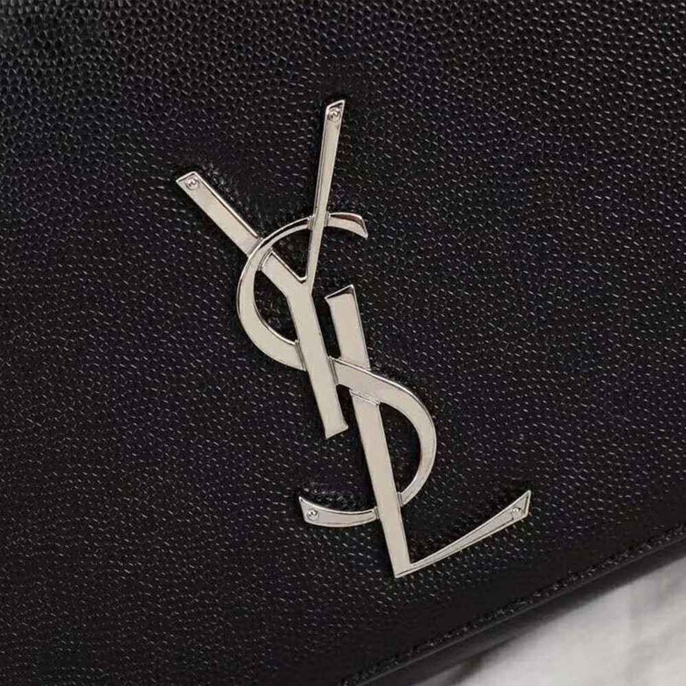 Saint Laurent YSL Kate Medium Grain De Poudre Embossed for Women in Silver Saint Laurent YSL Kate Medium Grain De Poudre Embossed for Women in Silver