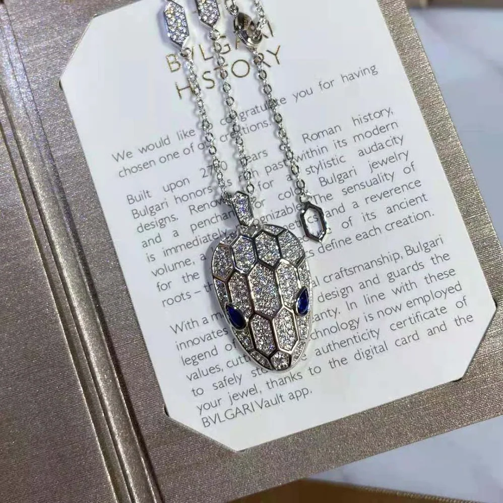 Bvlgari Serpenti Necklace in 18 KT White Gold for Women