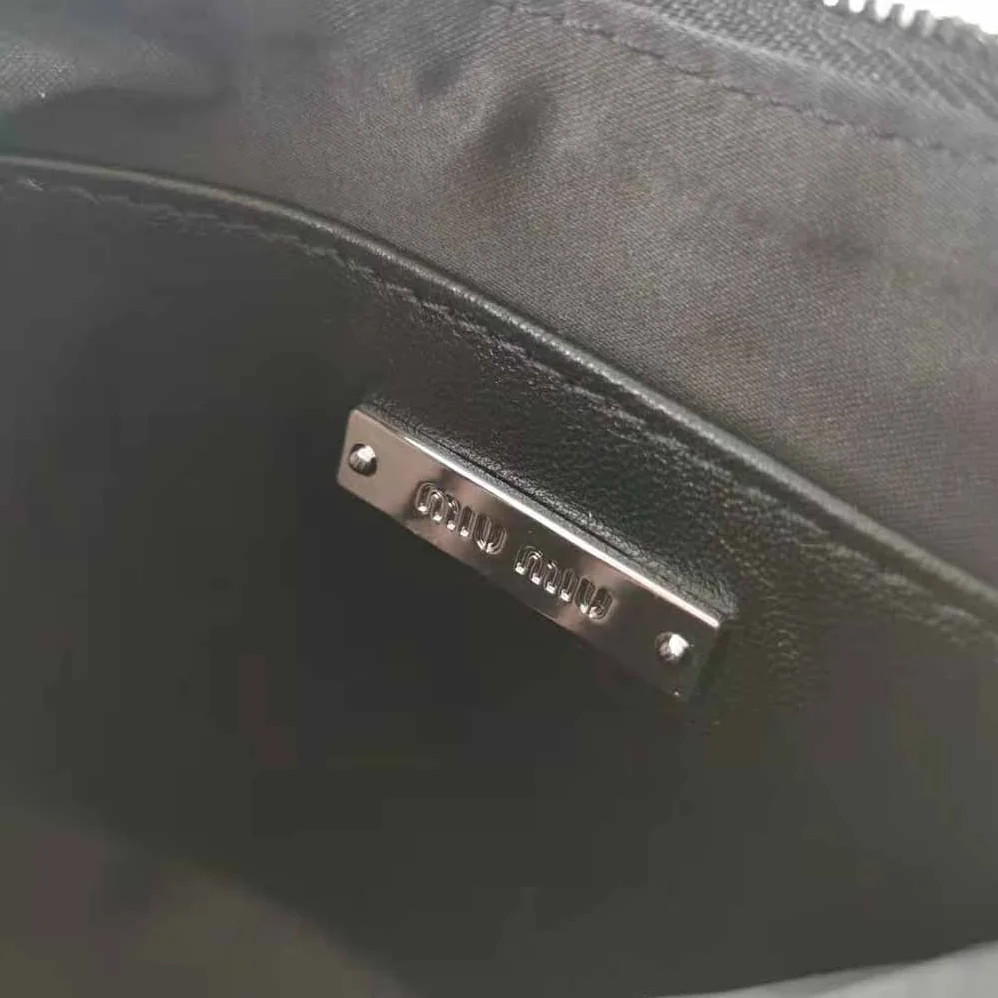 Miu Miu Small Matelassé Nappa Leather Shoulder Bag for Women in Black