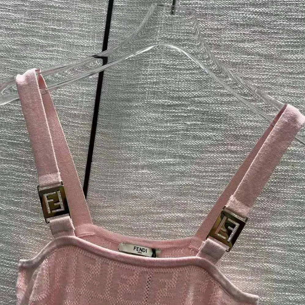Fendi Pink Viscose Dress with Made of Pink Viscose Yarn for Women
