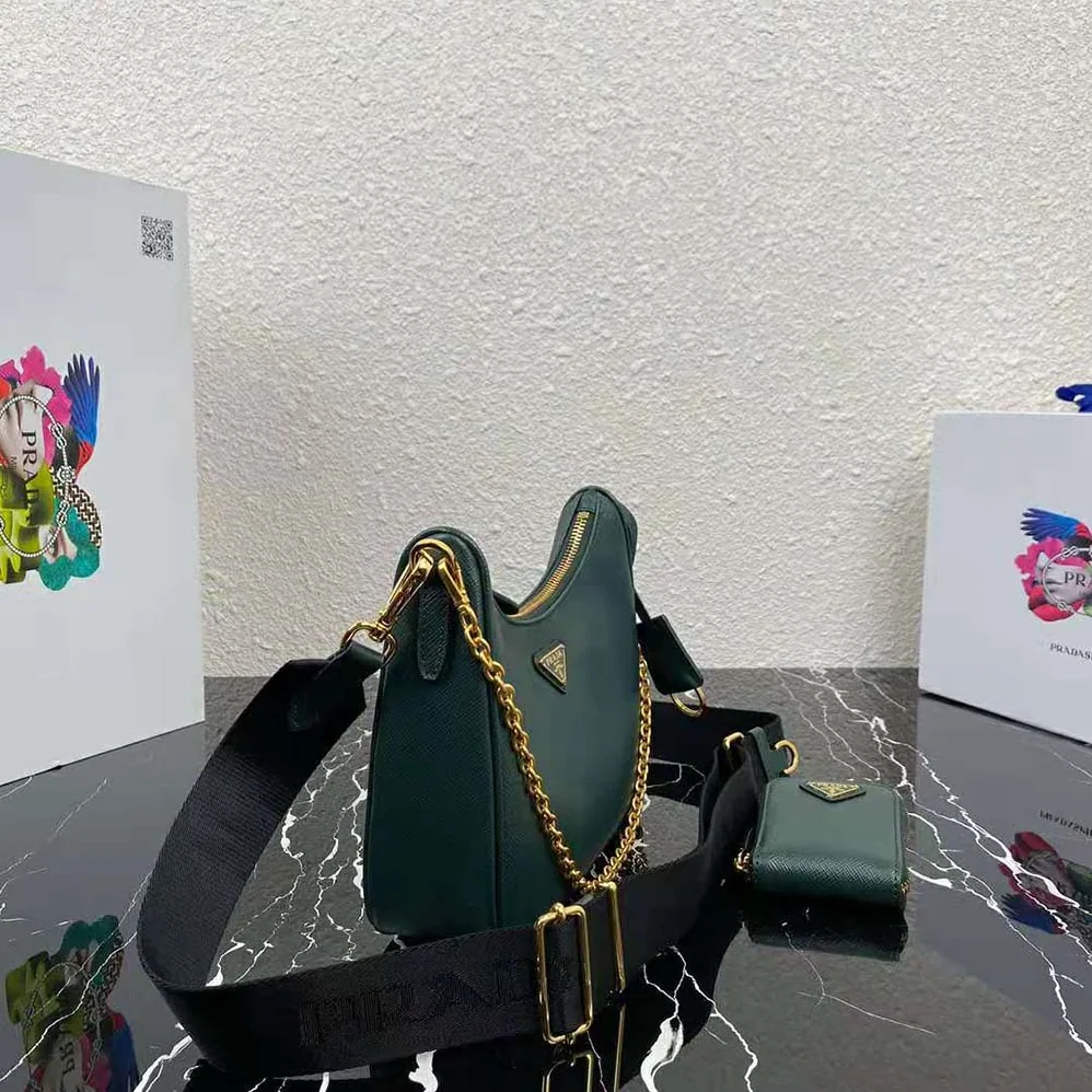 Prada Prada Re-Edition 2005 Saffiano Leather Bag for Women in Green Prada Prada Re-Edition 2005 Saffiano Leather Bag for Women in Green