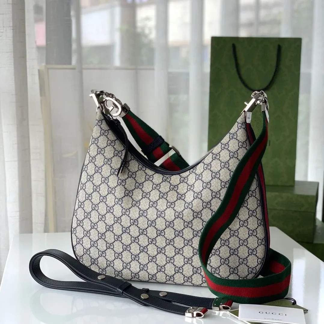 Gucci Attache Small Shoulder Bag in Beige GG Gucci Attache Small Shoulder Bag in Beige GG