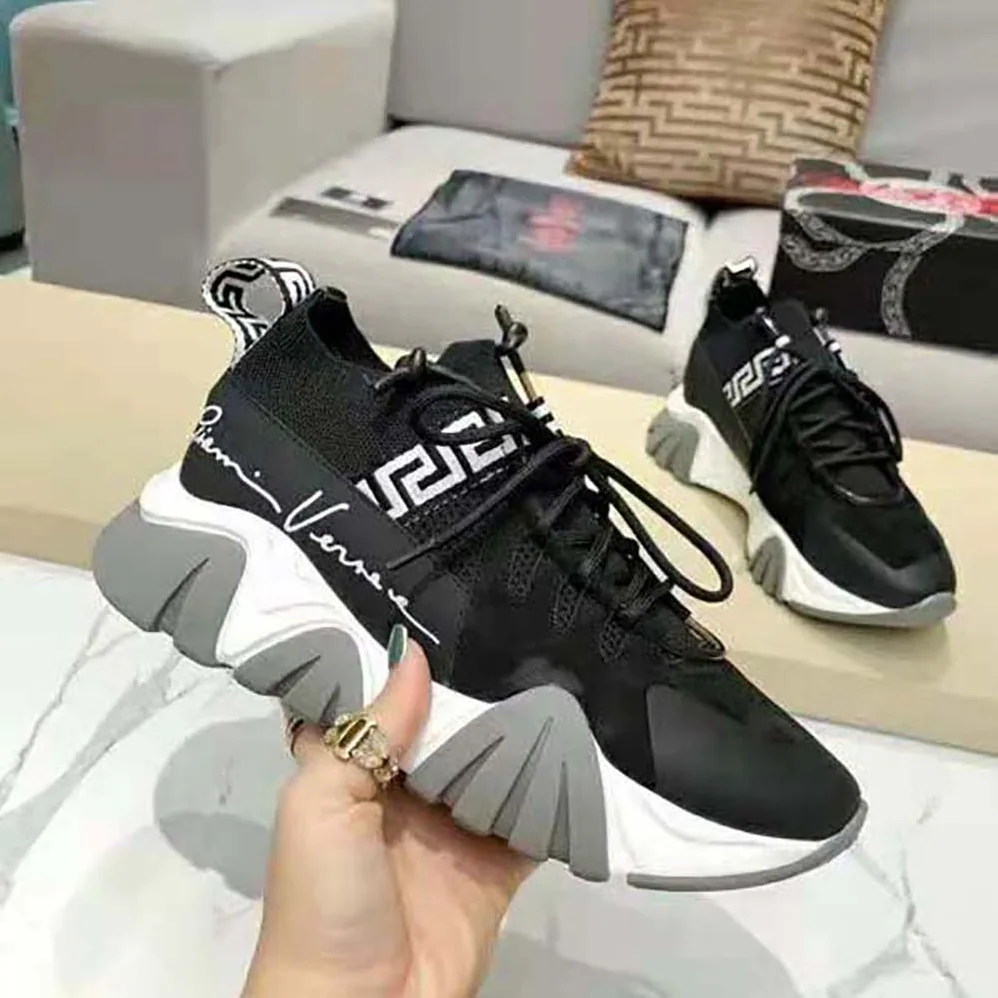 Versace Squalo Knit Sneakers for Women in Black Versace Squalo Knit Sneakers for Women in Black