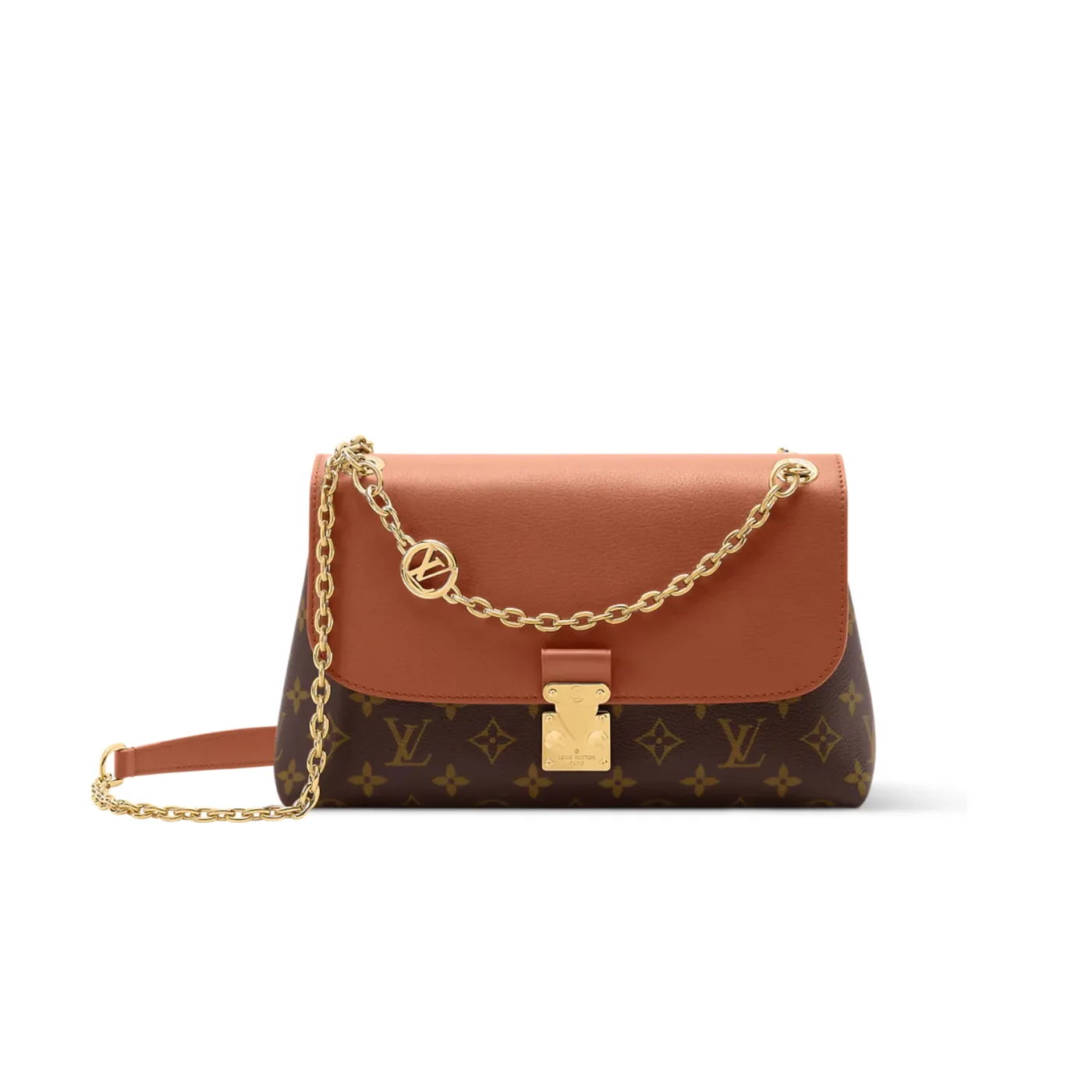 Louis Vuitton Madeleine PM Crossbody Bag / Cognac Brown Monogram Gold Hardware