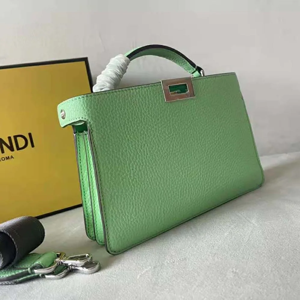 Fendi Peekaboo ISeeU XCross Green Leather Bag for Men