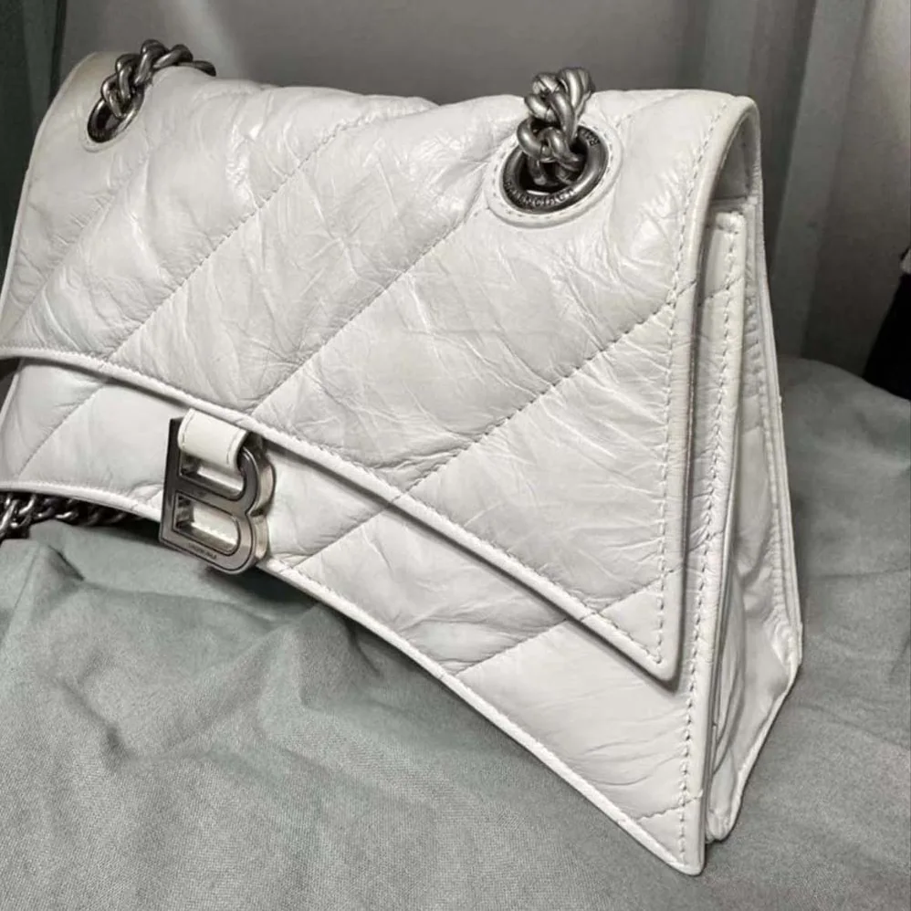 Balenciaga Crush XS Chain Bag Quilted in Optic White for Women Balenciaga Crush XS Chain Bag Quilted in Optic White for Women