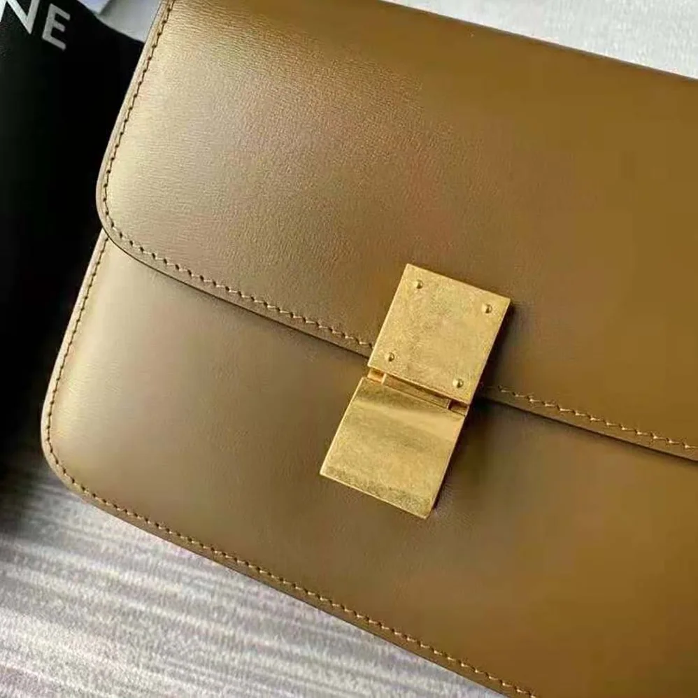 Celine Teen Classic Bag in Box Calfskin for Women in Brown Celine Teen Classic Bag in Box Calfskin for Women in Brown