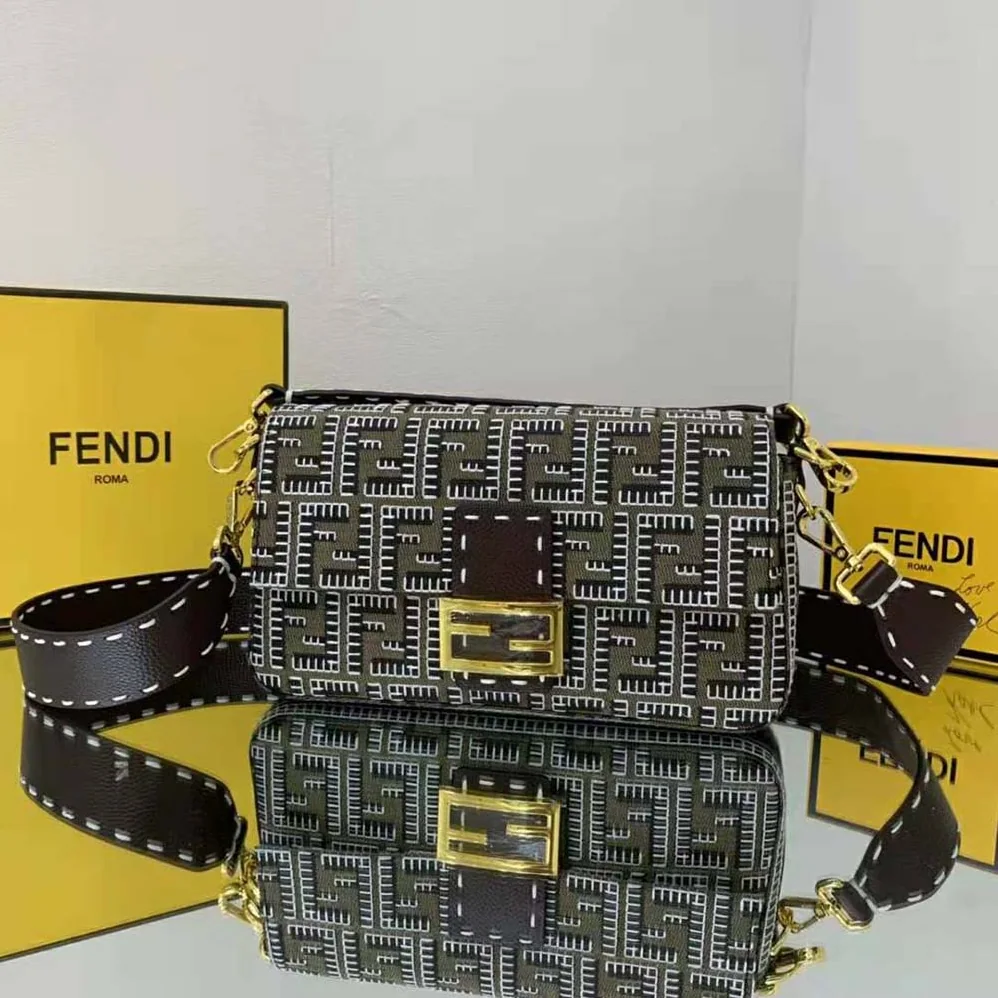 Fendi Baguette Embroidered FF Fabric Bag for Women Fendi Baguette Embroidered FF Fabric Bag for Women