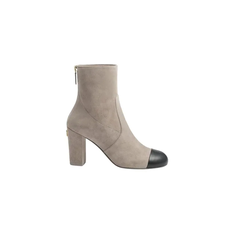 Chanel Short Boots Gray And Black