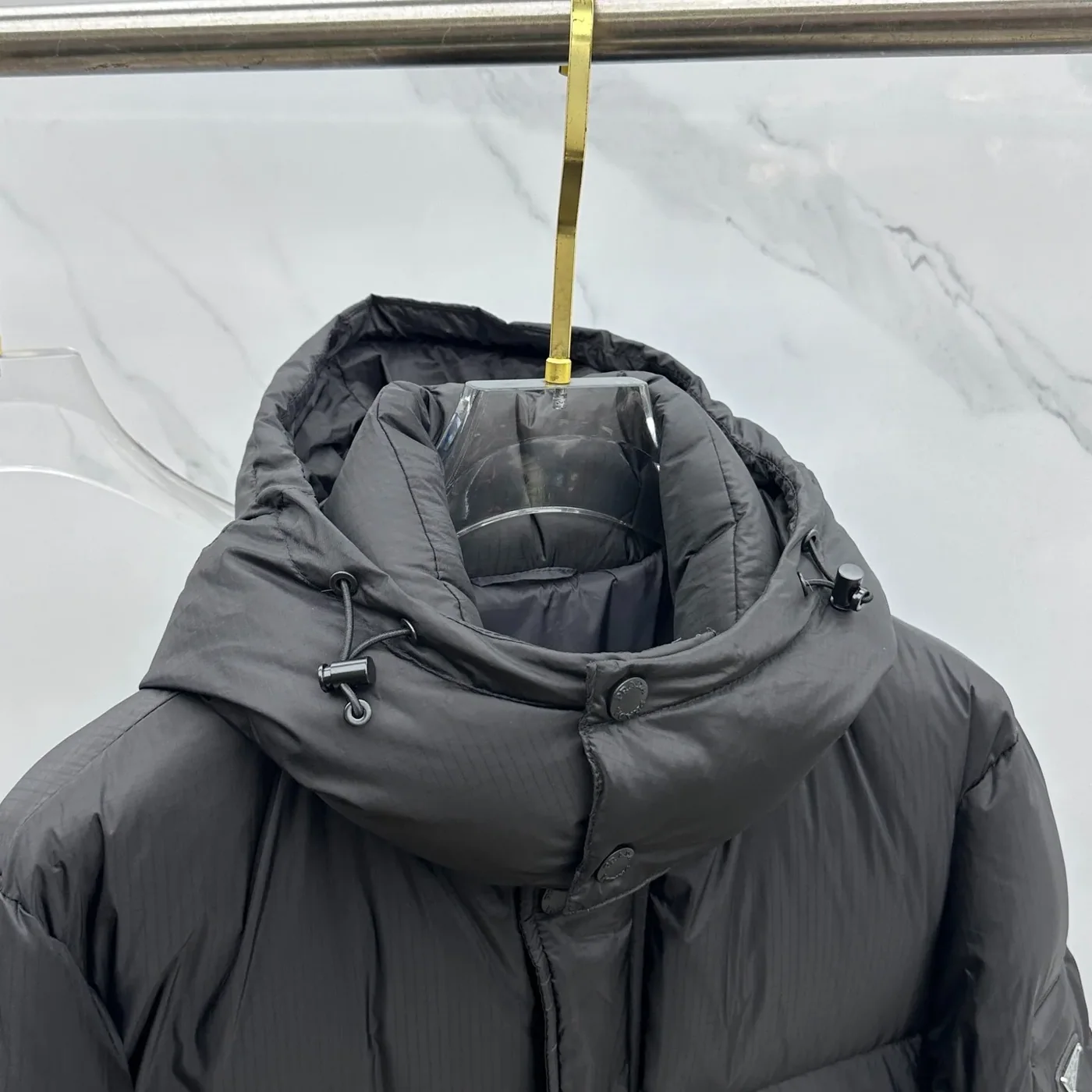 Prada ReNylon Hooded Down Puffer Jacket Black Prada ReNylon Hooded Down Puffer Jacket Black