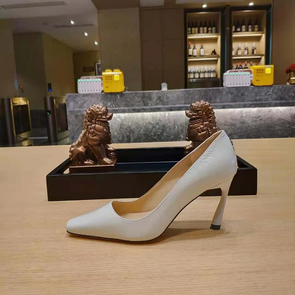 Jimmy Choo Brittany 100 White Naplack Pumps with Angled Heel for Women Jimmy Choo Brittany 100 White Naplack Pumps with Angled Heel for Women