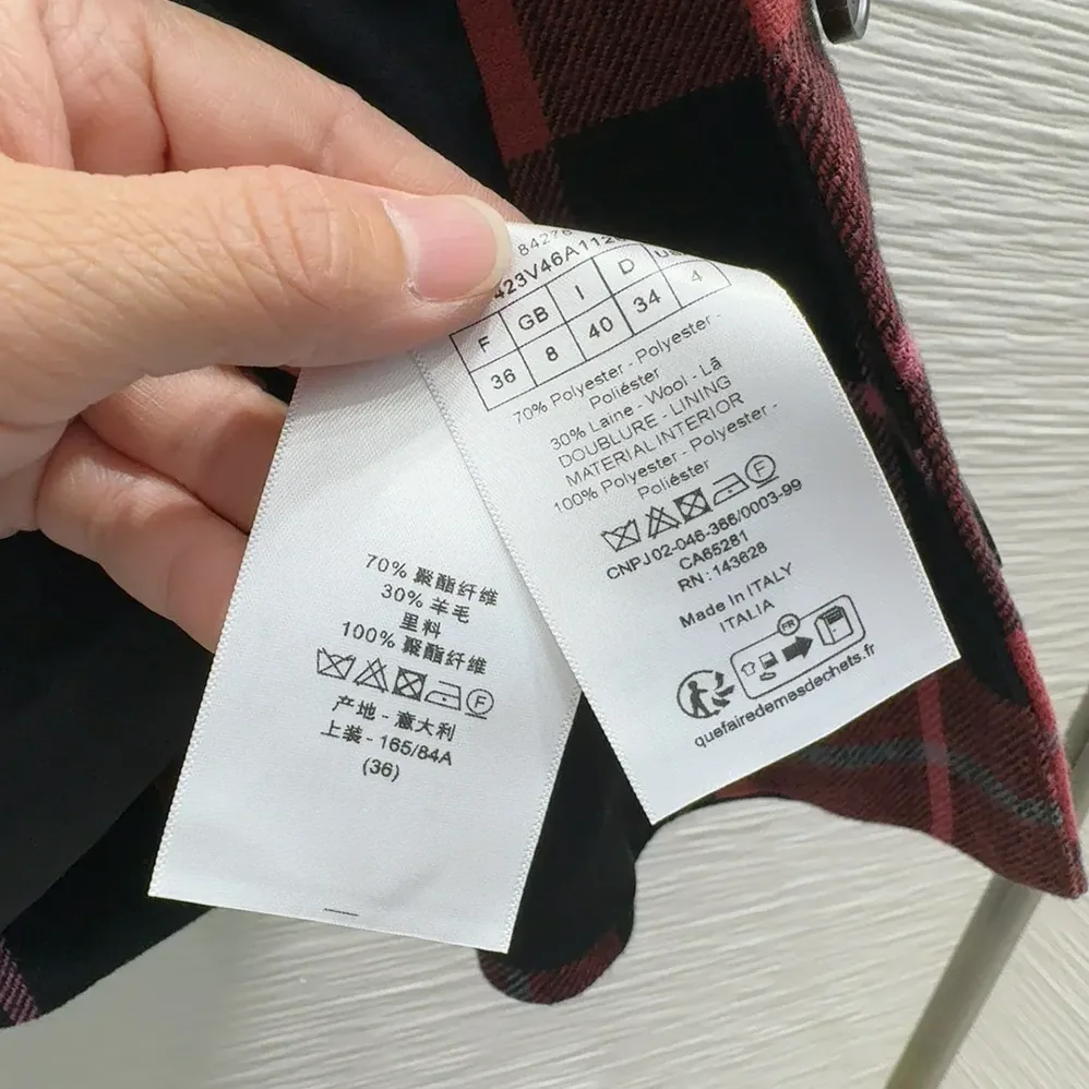 Dior Fitted Short-Sleeved Jacket Pink, Gray and White Check'n'Dior Virgin Wool for Women Dior Fitted Short-Sleeved Jacket Pink, Gray and White Check'n'Dior Virgin Wool for Women