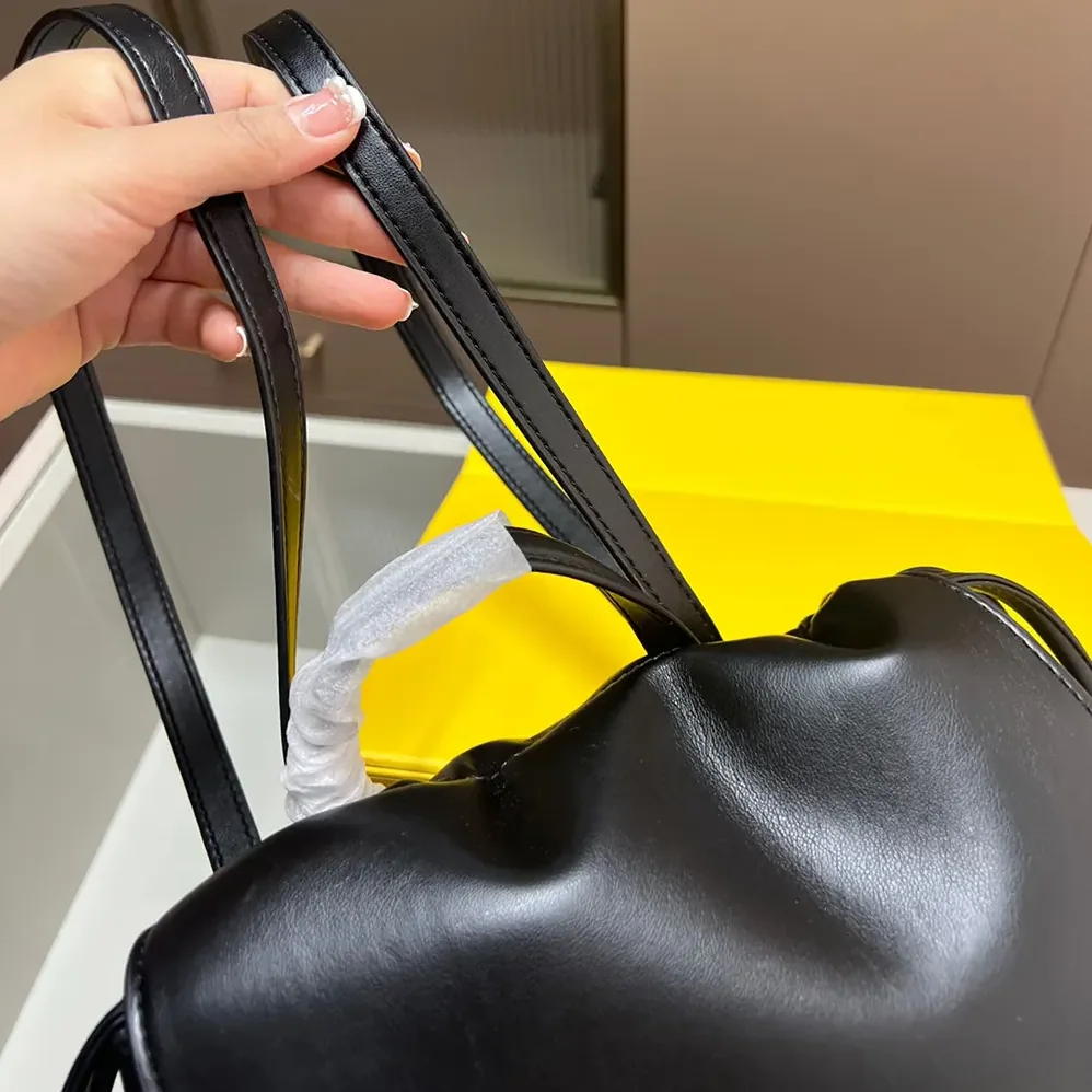 Fendi Cappuccino Black Leather Backpack for Women