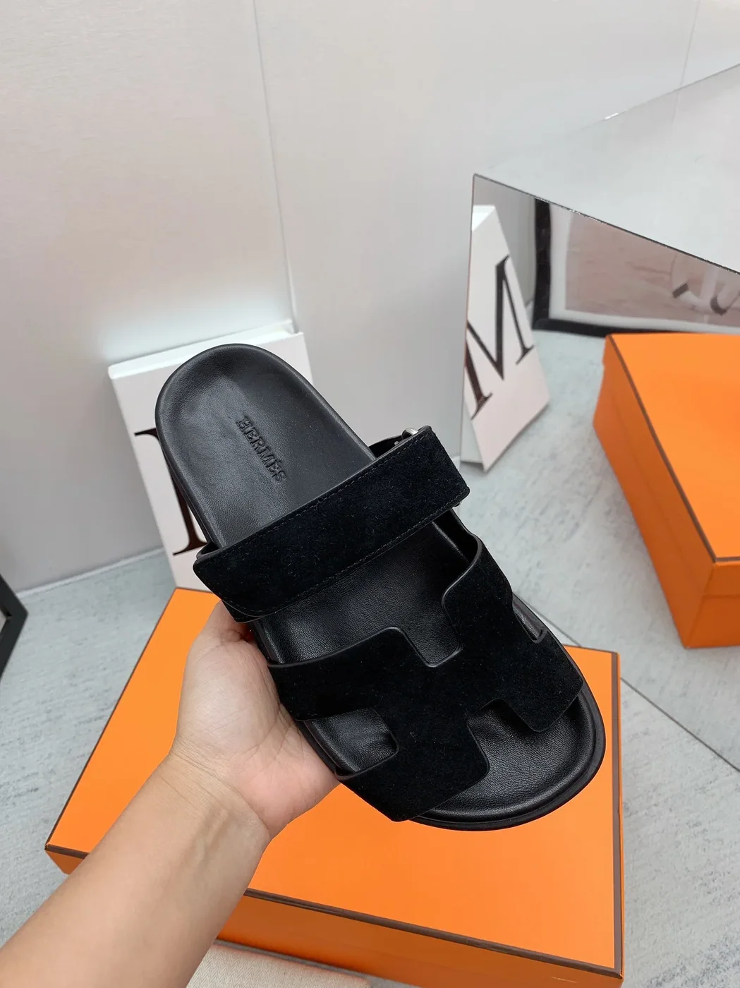 Hermes Chypre Sandal Black Hermes Chypre Sandal Black