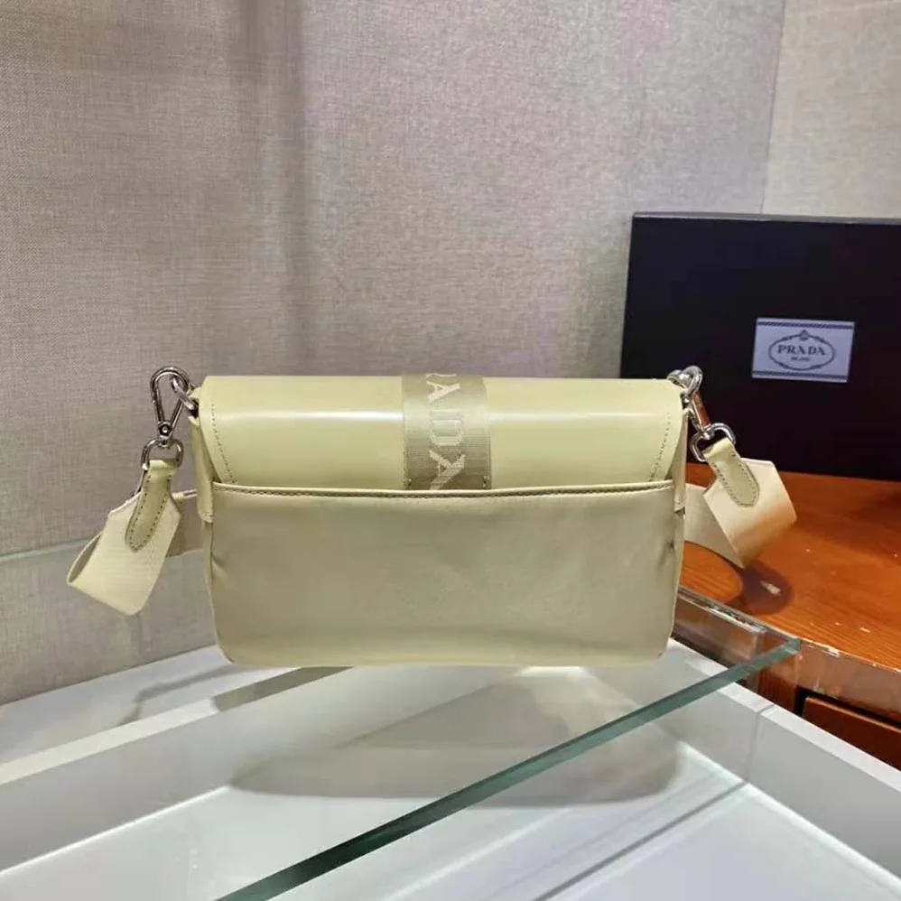 Prada Pocket Nylon and Brushed Leather Bag for Women