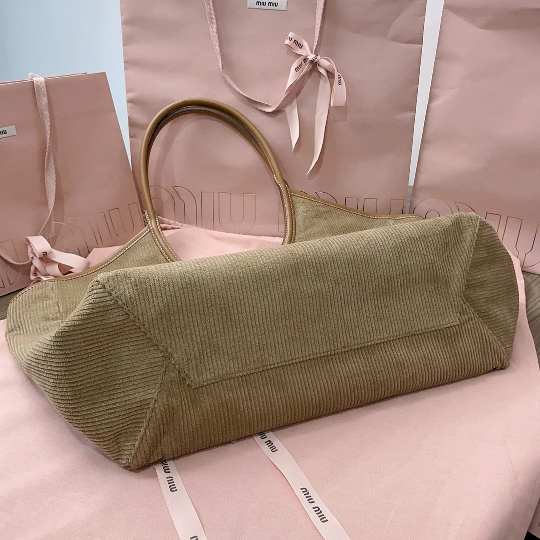 Miu Miu IVY Corduroy Shopping Bag for Women Miu Miu IVY Corduroy Shopping Bag for Women
