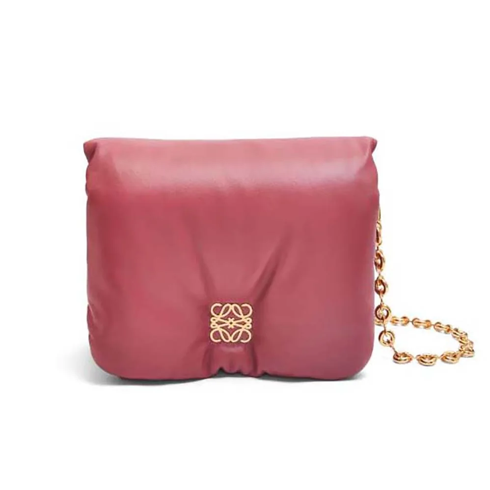 Loewe Puffer Goya Bag in Shiny Nappa Lambskin for Women in Rose Loewe Puffer Goya Bag in Shiny Nappa Lambskin for Women in Rose