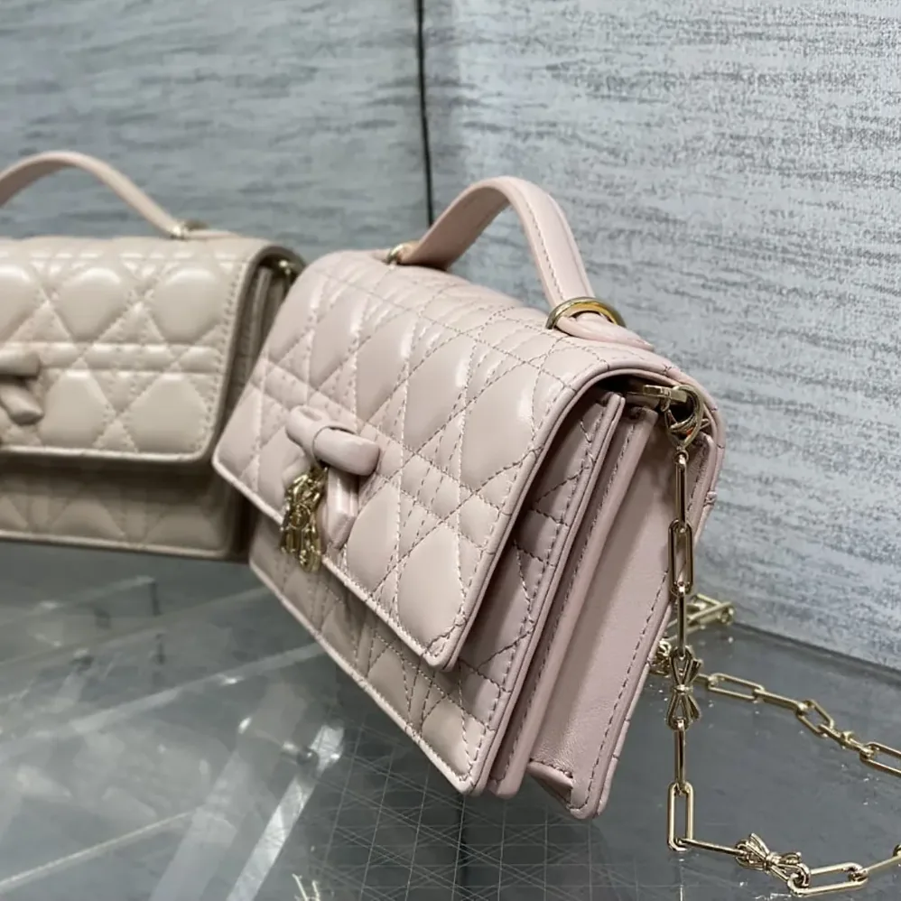Dior My Dior Mini Bag Rose Soupir Cannage Lambskin for Women