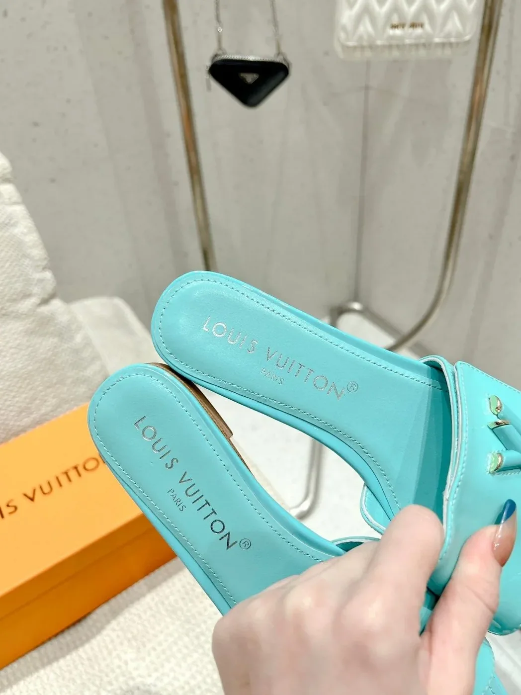 Louis Vuitton Shake Flat Mule Jade Green Louis Vuitton Shake Flat Mule Jade Green