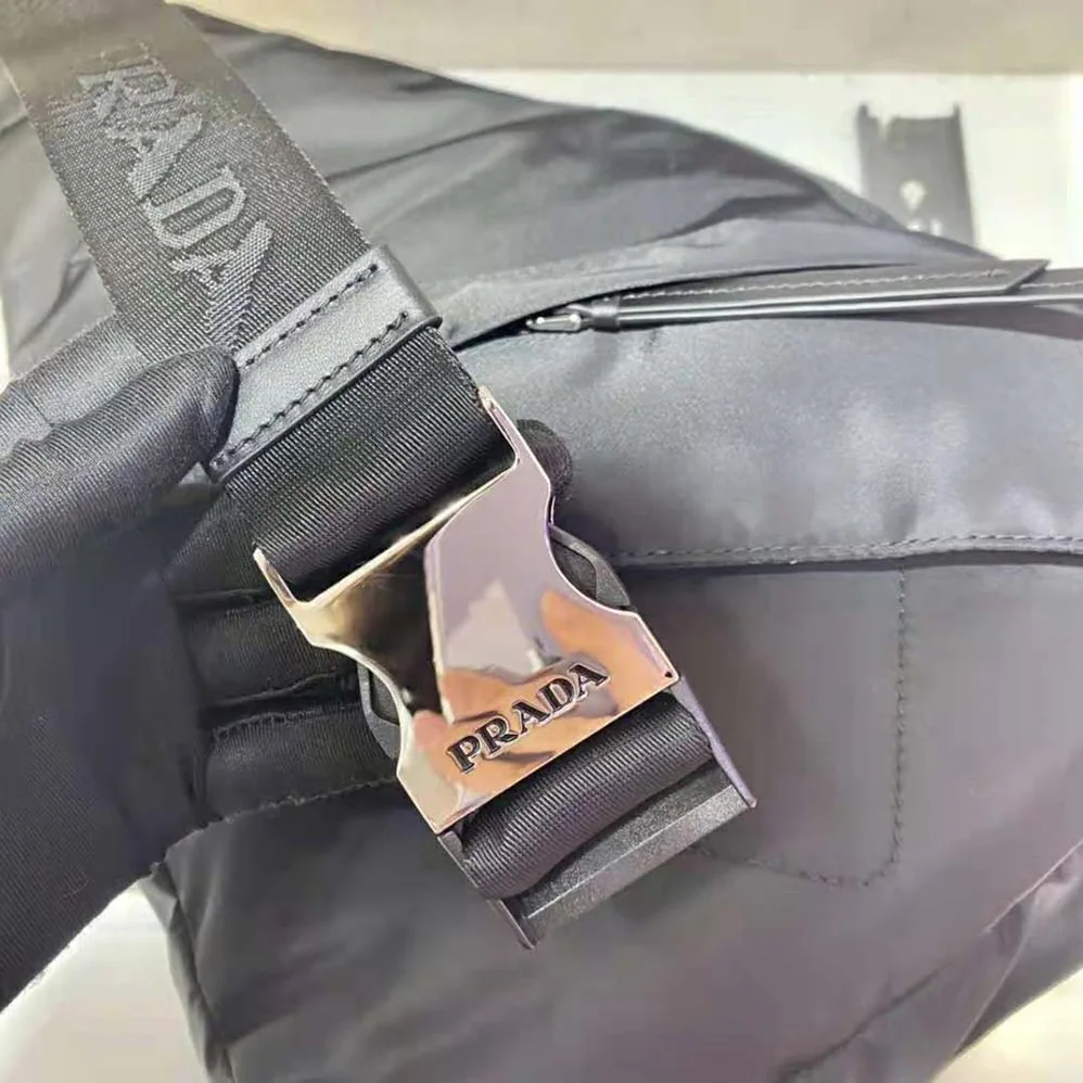 Prada Re-Nylon and Leather Backpack for Women in Black