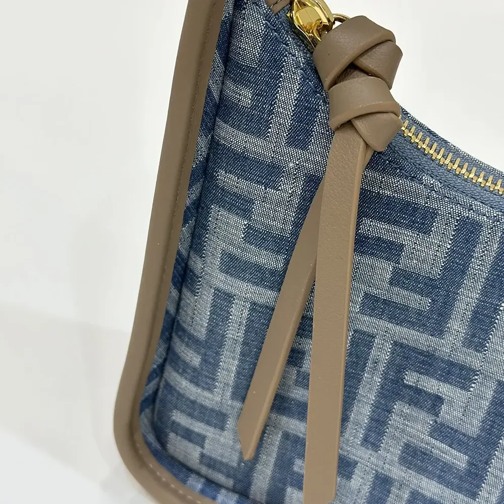 Fendi Mini Fendessence Light Blue FF Denim Fabric Mini Bag for Women