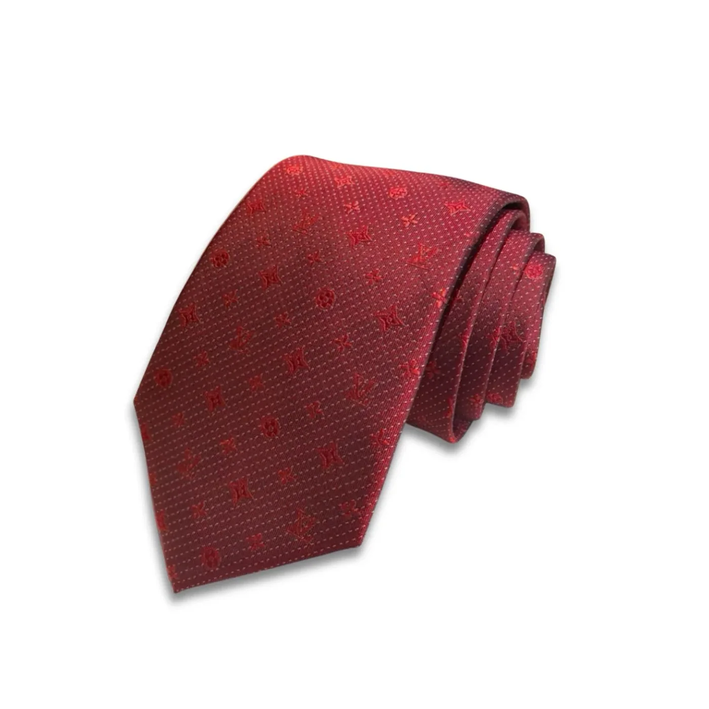 Louis Vuitton Monogram Silk Tie Deep Crimson Red