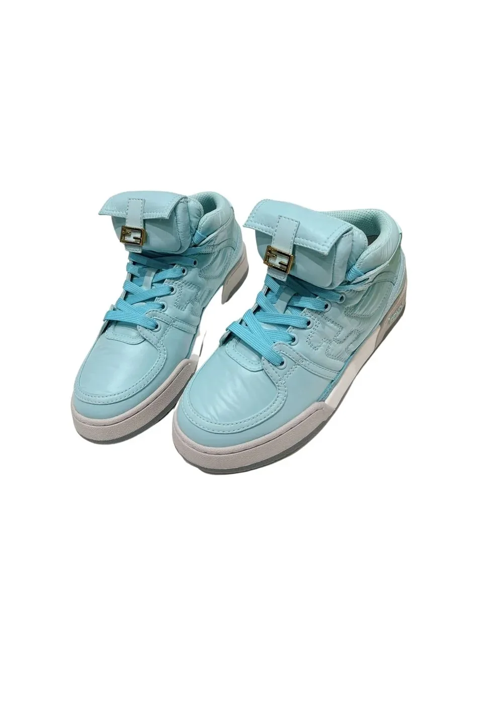 FD Fendi Match Lace-Up High-Top Sneakers Blue 8E8380ALIRF1JGC