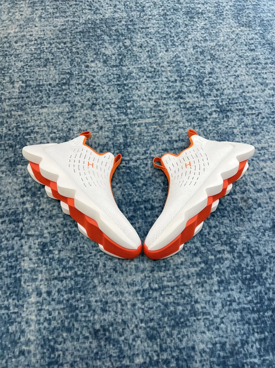 Hermes Eclair Sneakers White in Orange Hermes Eclair Sneakers White in Orange
