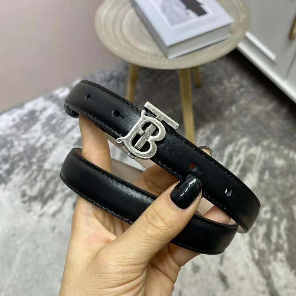 Burberry Monogram Motif Leather Belt for Women in Black Burberry Monogram Motif Leather Belt for Women in Black