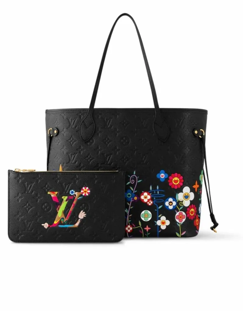 Louis Vuitton LV x TM Neverfull MM Handbag Black /
